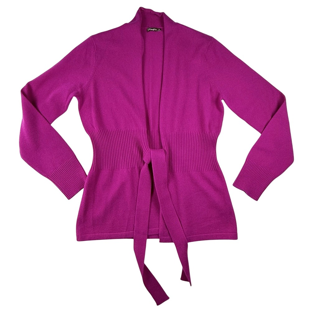 J.McLaughlin 100% Cashmere Wrap Cardigan M Pink Minimalist Quiet Luxury